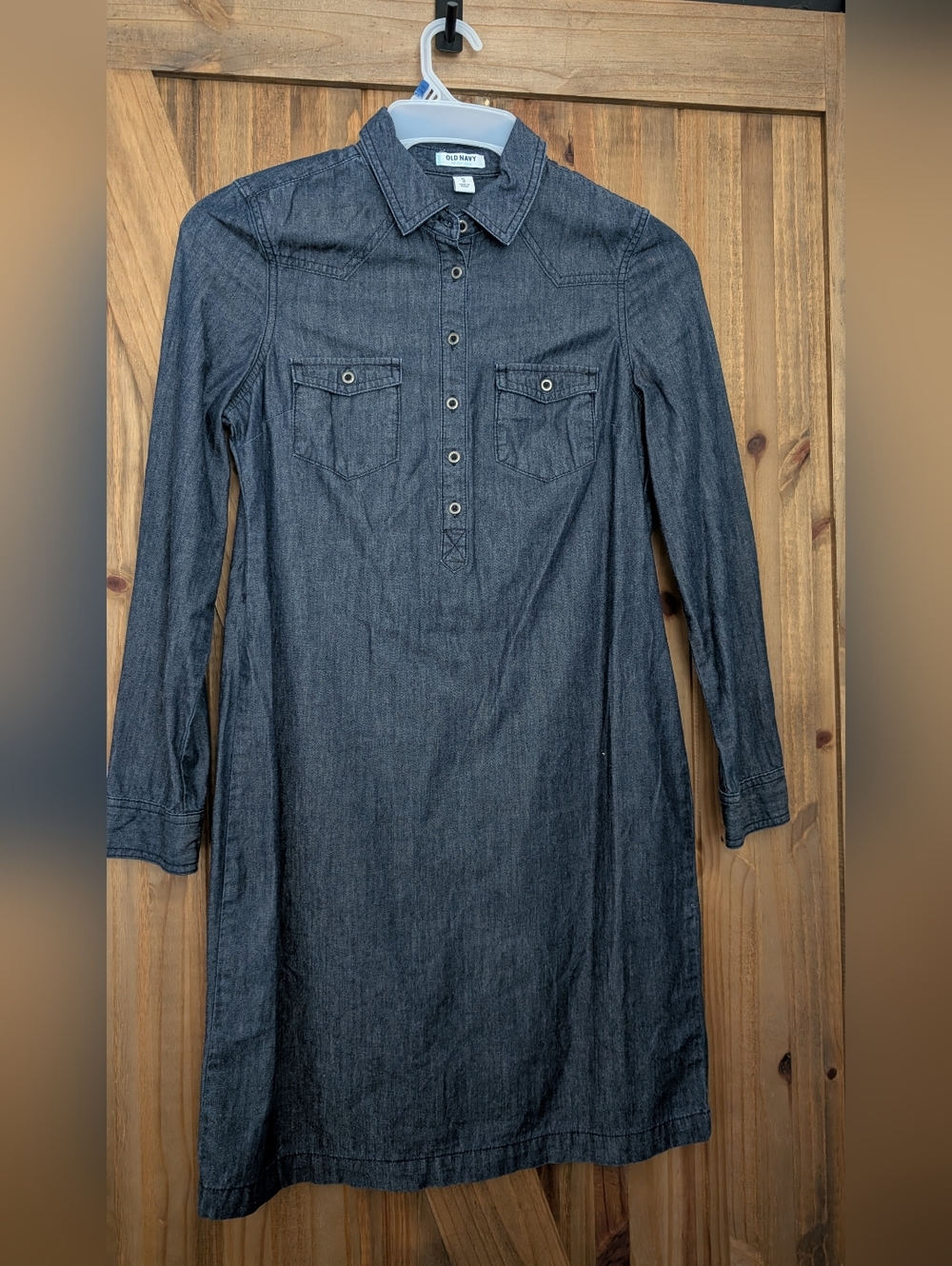 Old Navy Indigo Denim Shirt Dress - Long Sleeve